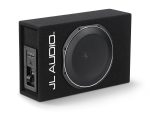 JL Audio ACS112LG-TW1 active subwoofer enclosure with black carpet finish