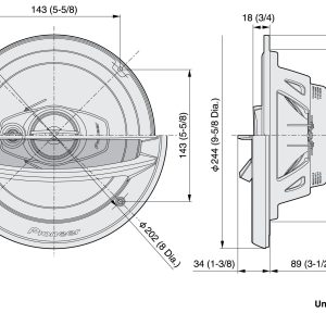 Pioneer TS-A2013i three-way coaxial speakers